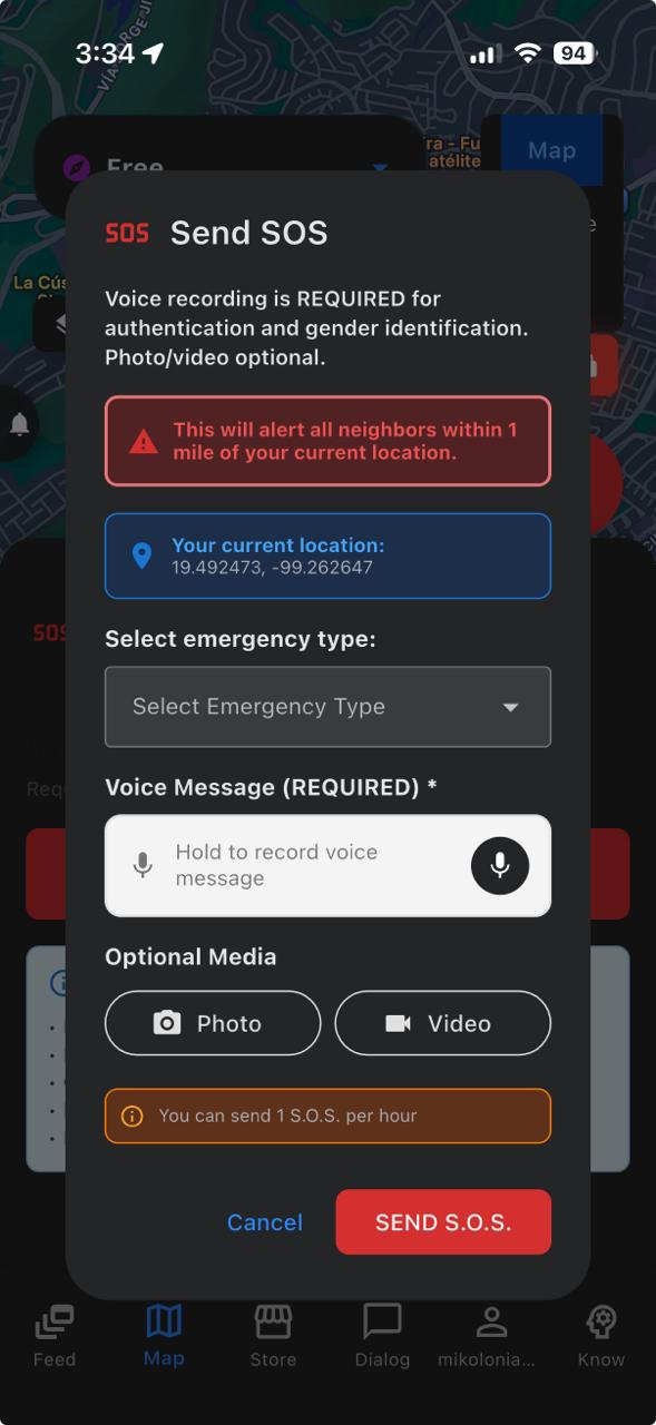 Emergency Features screenshot