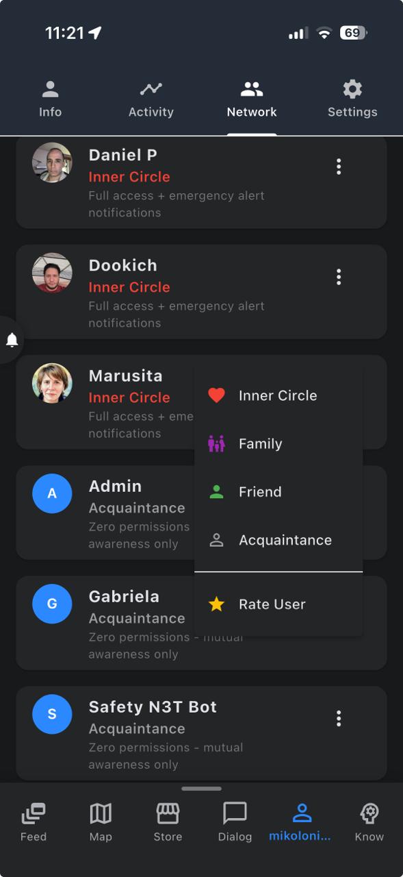 Profile & Settings screenshot