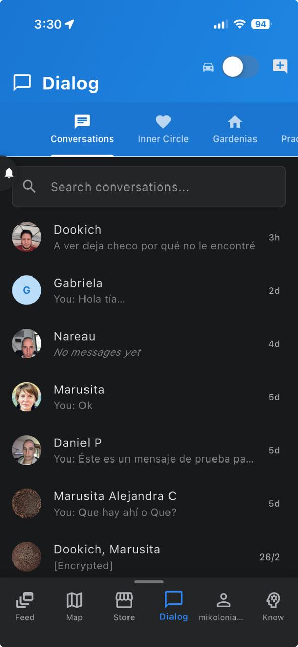 Messaging screenshot